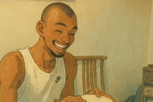 吉普力風格生成??文班亞馬在嵩山吃水席 笑容滿面大快朵頤??
