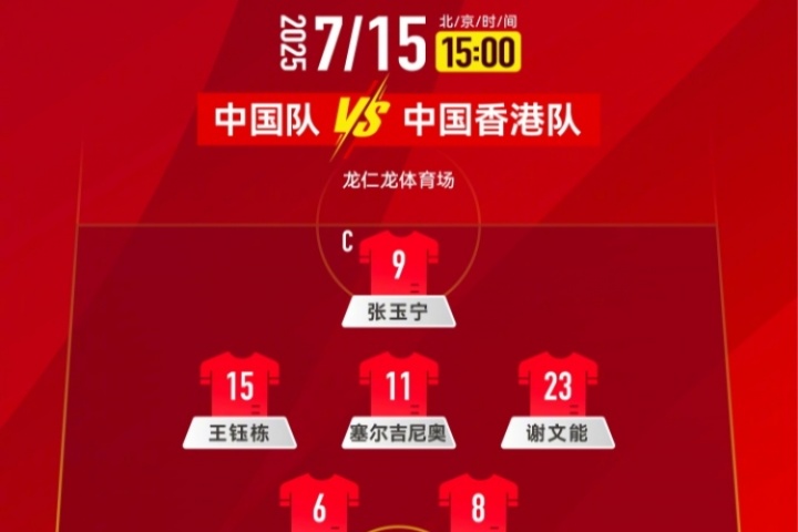 國(guó)足官方首發(fā)陣型：4231，塞鳥(niǎo)前腰，張玉寧突前，黃政宇徐新后腰