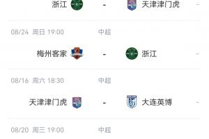 魔鬼賽程！改期后浙江9天3賽 津門虎8天內(nèi)對陣英博、浙江、海港！